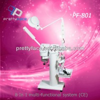 2017Vertical 8 in 1 professional Multifunction Facial Beauty Machine with Vacuum / Spray / Rotary Brush /Facial Steamer