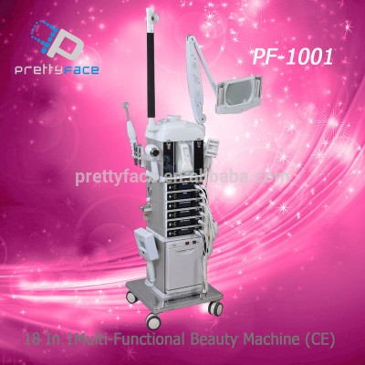 18 in 1 Ultrasonic/galvanic/electrotherapy/high frequency multifunction beauty salon equipment